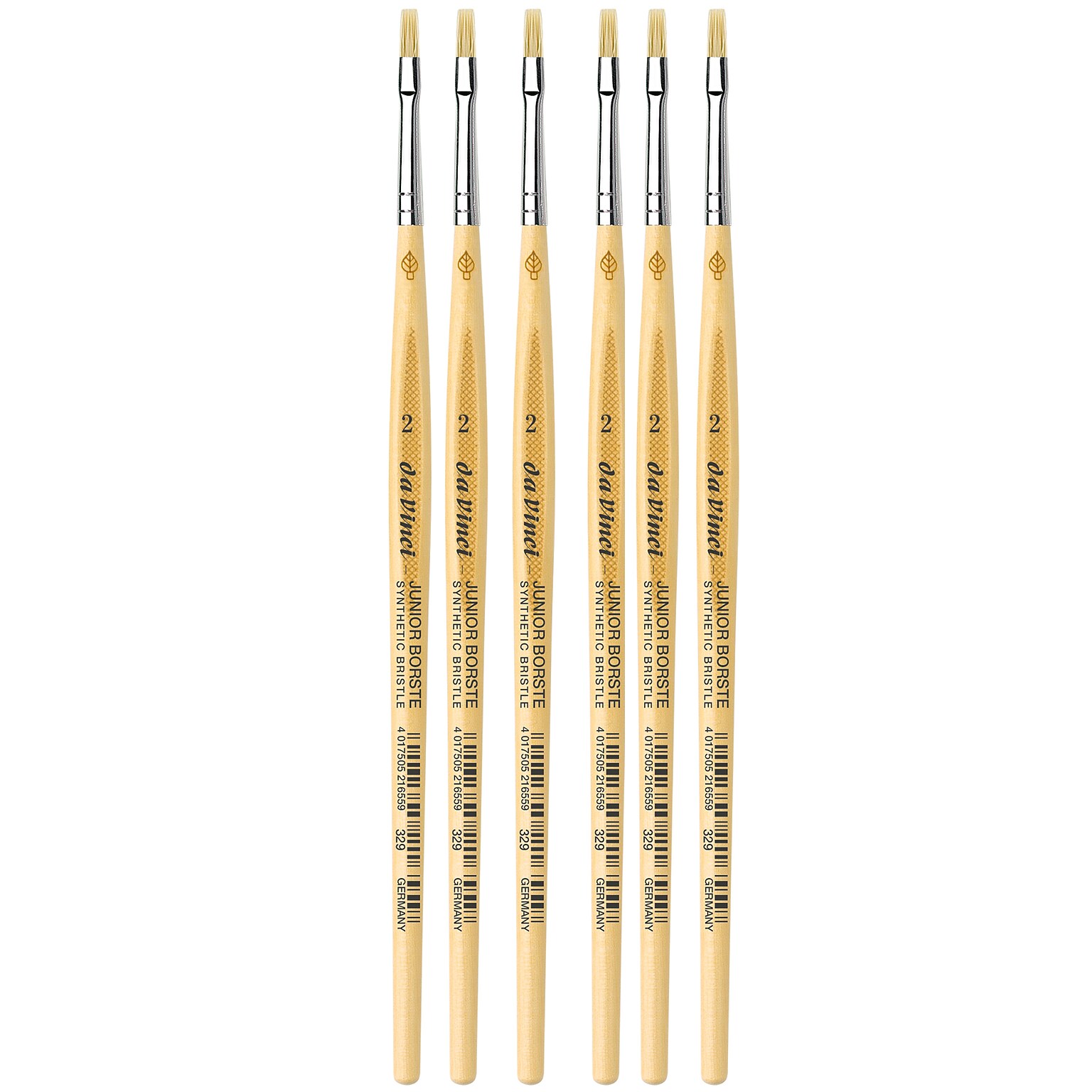 da Vinci JUNIOR BORSTE Tempera Synthetic Student Brush, 6 Brushes/Pack (DVXVA3292-6)