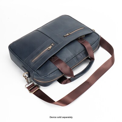 SaharaCase Leather Briefcase, Laptop Compatible, Oxford Blue (LT00084)