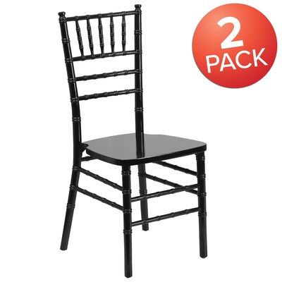 Flash Furniture HERCULES Series Wood Chiavari Chair, Black, 2 Pack (2XSBLACK)
