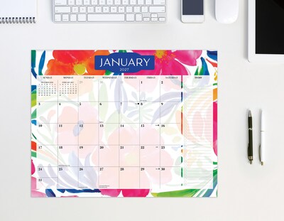 2027 Willow Creek Modern Floral 14.25" x 11.25" Monthly Desk or Wall Calendar, Assorted Colors (64849)