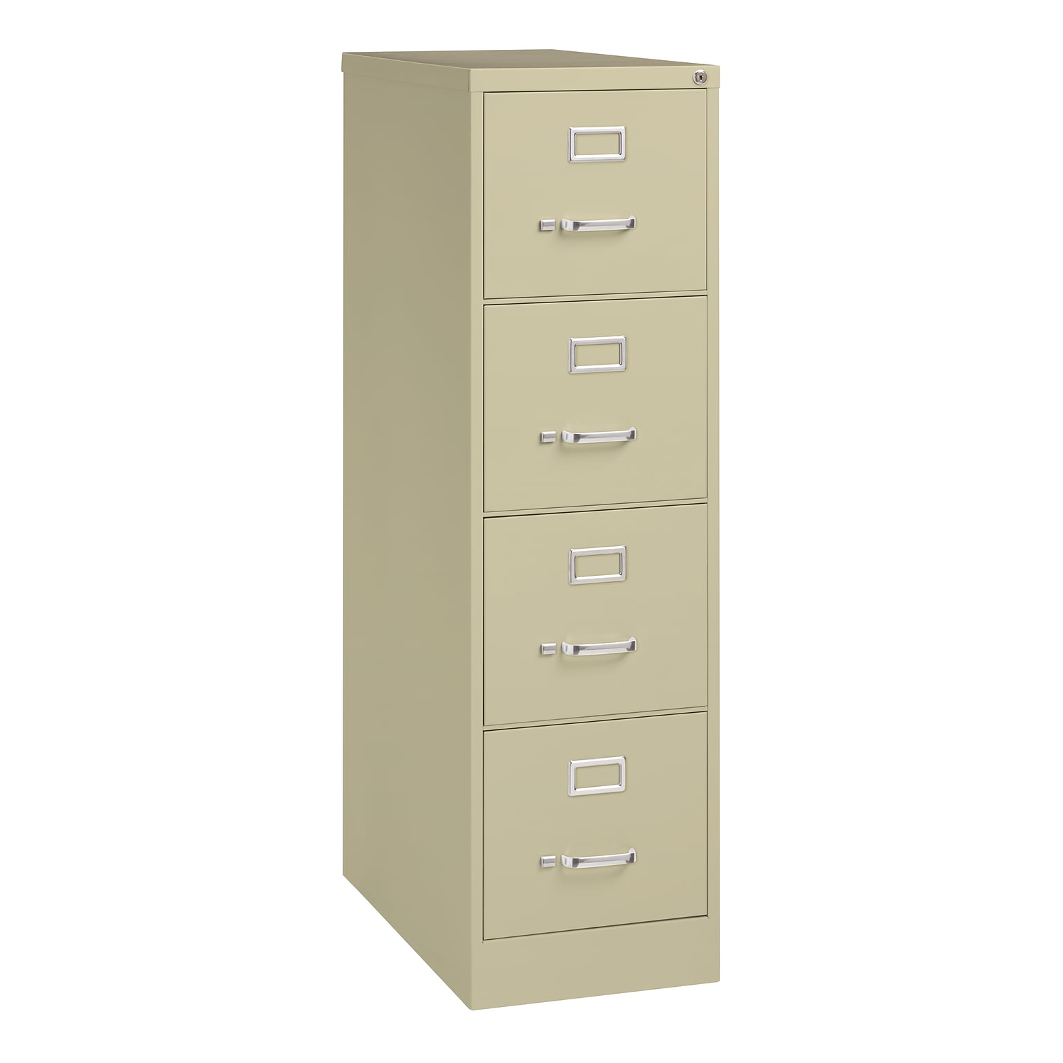 Hirsh Commercial 4-Drawer Vertical File Cabinet, Letter Size, Lockable, 52H x 15W x 26.5D, Putty (14028)