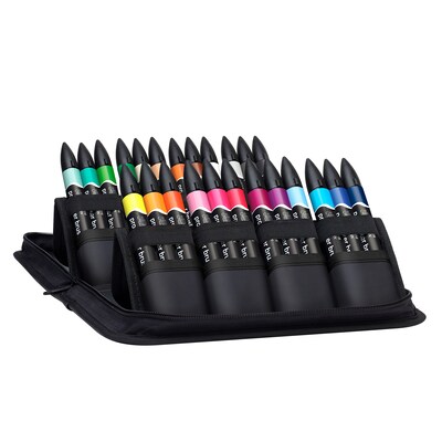 Winsor & Newton Promarker Brush Student Designer Alcohol Based Marker, Assorted Colors, 24/Pack (WNX0290079)