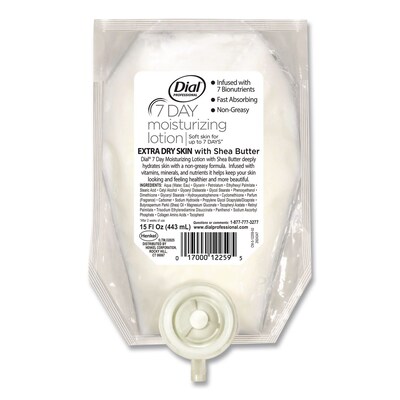Dial 7-Day Moisturizing Lotion for Versa Dispenser, 15 oz., Refill Pouch (DIA12259EA)