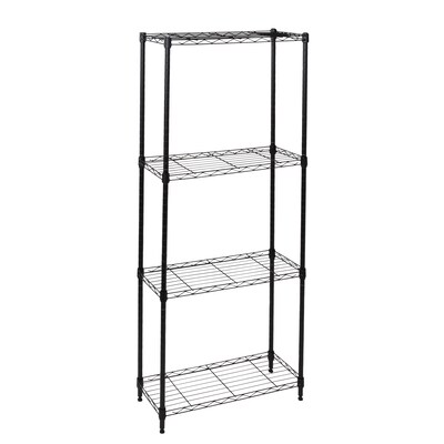 Honey-Can-Do 4-Tier Slim Profile Shelving Unit, 56 x 24 x 10, Black (SHF-10002)