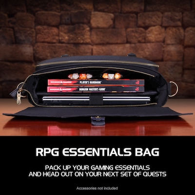 ENHANCE Tabletop Roleplaying Game Fabric Messenger Bag, Black (5871345)