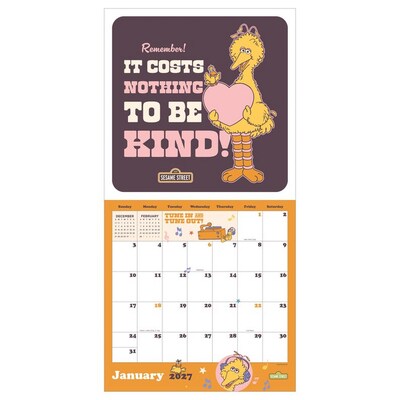 2027 TF Publishing Sesame Street 12 x 12 Monthly Wall Calendar, Multicolored (27-1124)