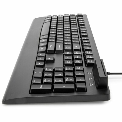 Rocstor KS18 Security USB Keyboard with Built-in Smart Card Reader, Black (Y10P038-B1)