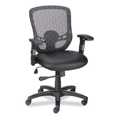 Alera® Height Adjustable Arm Leather Computer and Desk Chair, Black (ALELH42B14)