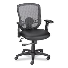 Alera® Height Adjustable Arm Leather Computer and Desk Chair, Black (ALELH42B14)