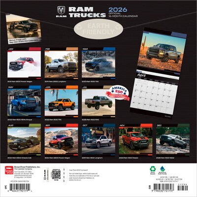 2026 BrownTrout Ram Trucks 12 x 12 Monthly Wall Calendar (9798330701797)