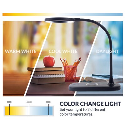 Newhouse Lighting Zlata Dimmable and Wireless Charging Desk Lamp, Black (NHDK-ZL-BK)
