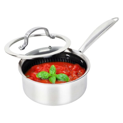 Brentwood 1.5-Qt. Saucepan With Glass Lid, Stainless Steel (B-SPH16L)