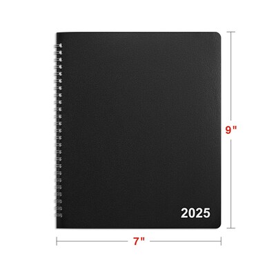 2025 Staples 7" x 9" Monthly Planner, Black (ST52183-25)