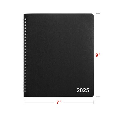 2025 Staples 7" x 9" Monthly Planner, Black (ST52183-25)