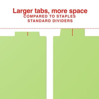 Staples Large Tab Plastic Insertable Pocket Dividers, 5-Tabs, Multicolor (ST62979)