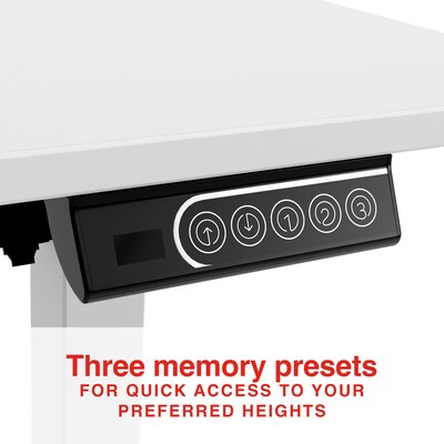 Staples 48"W Electric Rectangular Adjustable Standing Desk, White (ST63148)
