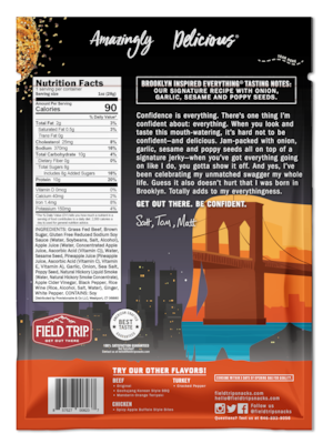 Field Trip Everything Bagel Beef Jerky, 1 oz., 12/Box (D0100BJ12EB)