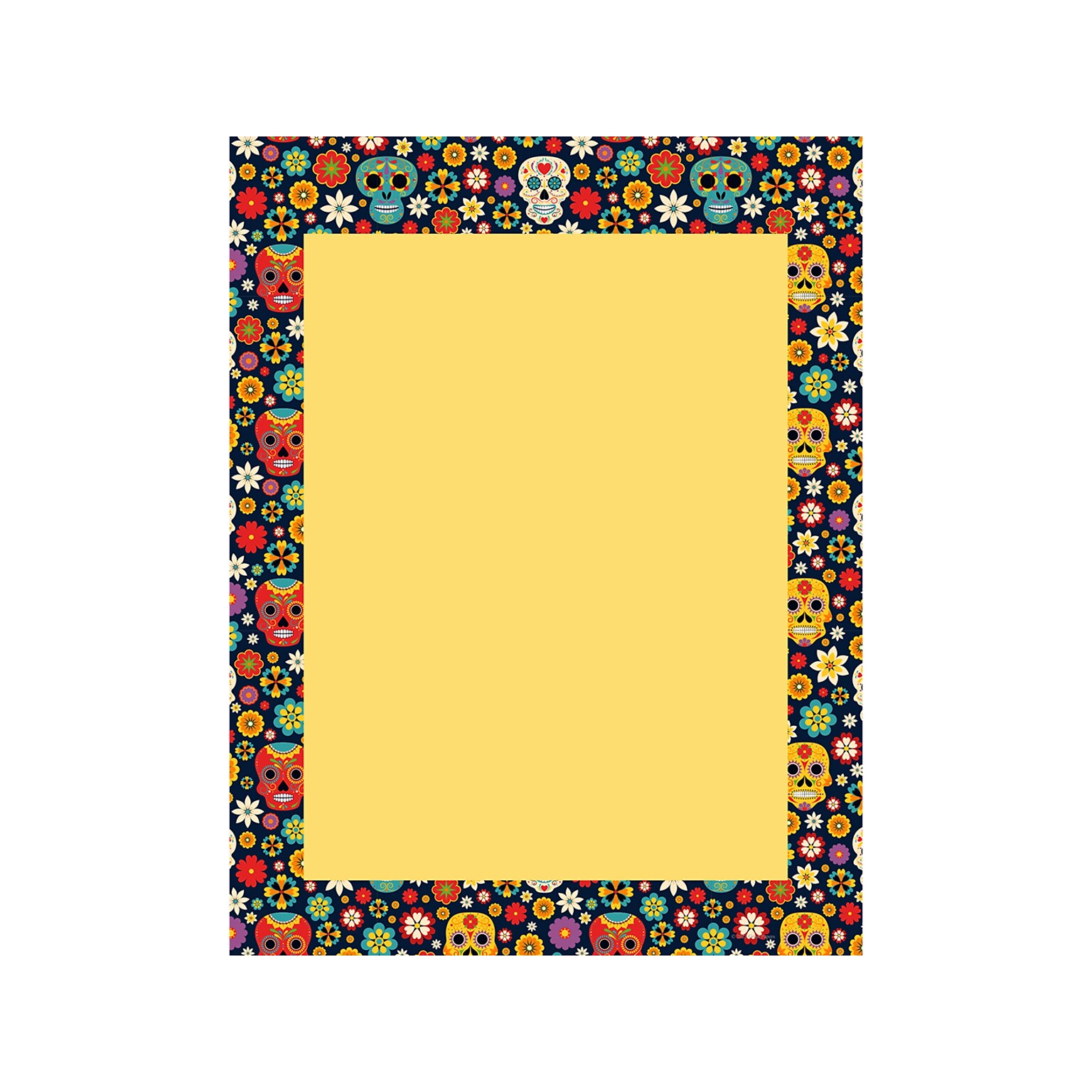 Great Papers Marigold And Sugar Skulls Holiday Letterhead, Multicolor, 50/Pack (2023037)