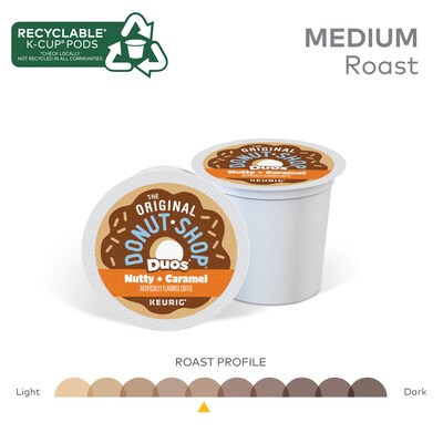 The Original Donut Shop Duos Nutty + Caramel Coffee Keurig® K-Cup® Pods, Medium Roast, 96/Carton (374764CT)