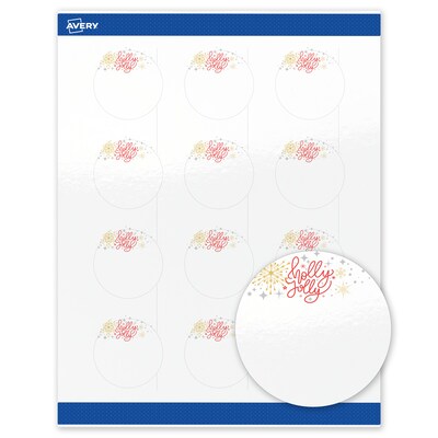 Avery Circle Multipurpose Labels, 2 Dia., White, 120/Pack (19479370431)