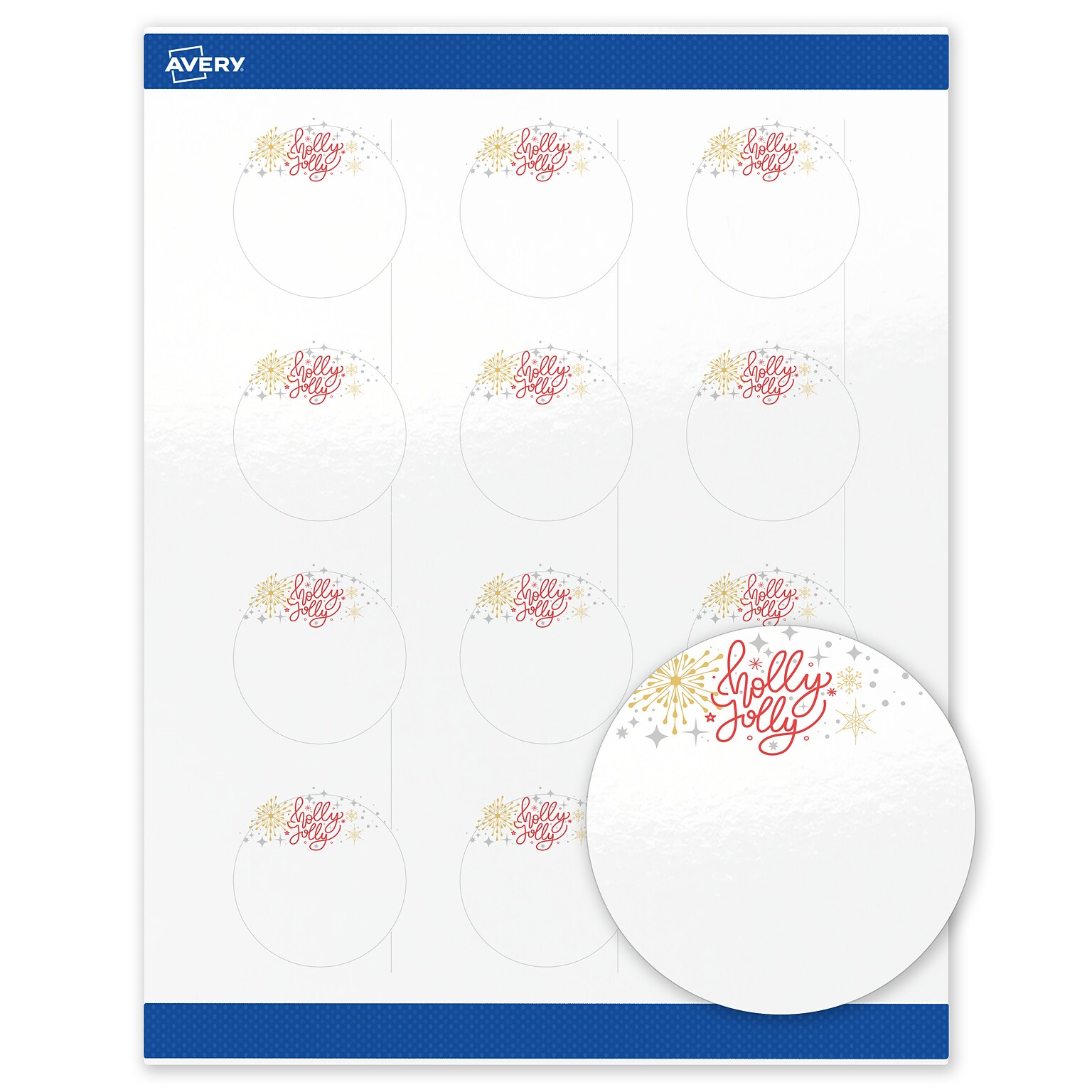 Avery Circle Multipurpose Labels, 2 Dia., White, 120/Pack (19479370431)