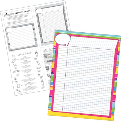 Barker Creek Elementary-Middle School Incentive Chart Set, 17" x 22", Assorted Colors, 4/Set (BC3735)