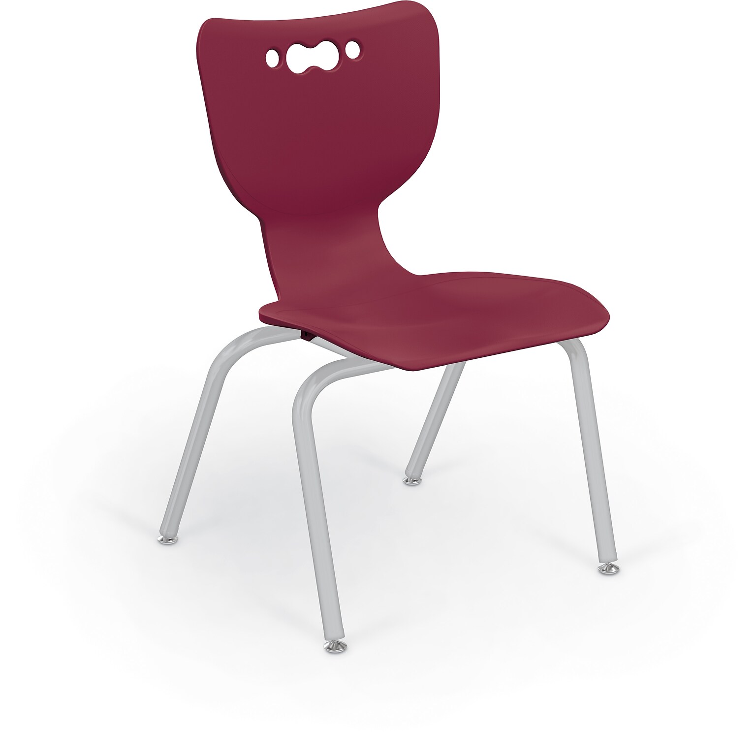 MooreCo 14 Hierarchy Student Chair with 4 Legs, Maroon/Platinum Base (703673562614)