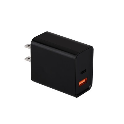 LAX Tech Mod PD 20W 2-Port USB-C Wall Charger, Black (TMWUCBK)