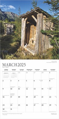 2025 Plato Outhouses 12" x 12" Monthly Wall Calendar (9781975478773)