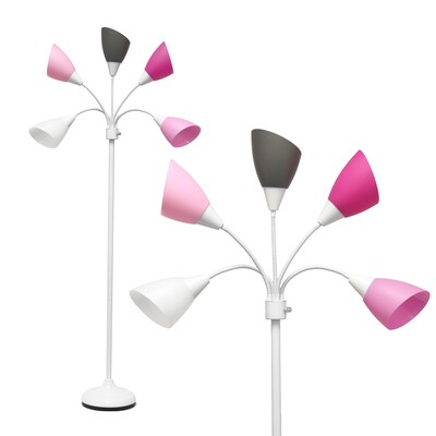 Simple Designs 67" Floor Lamp with Cone Shades (LF2006-WPG)