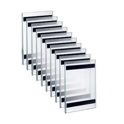 Azar  5 x 7  Magnetic Sign Holder, Vertical, Wall Mounted, Clear, Acrylic, 10/Pack (129927)