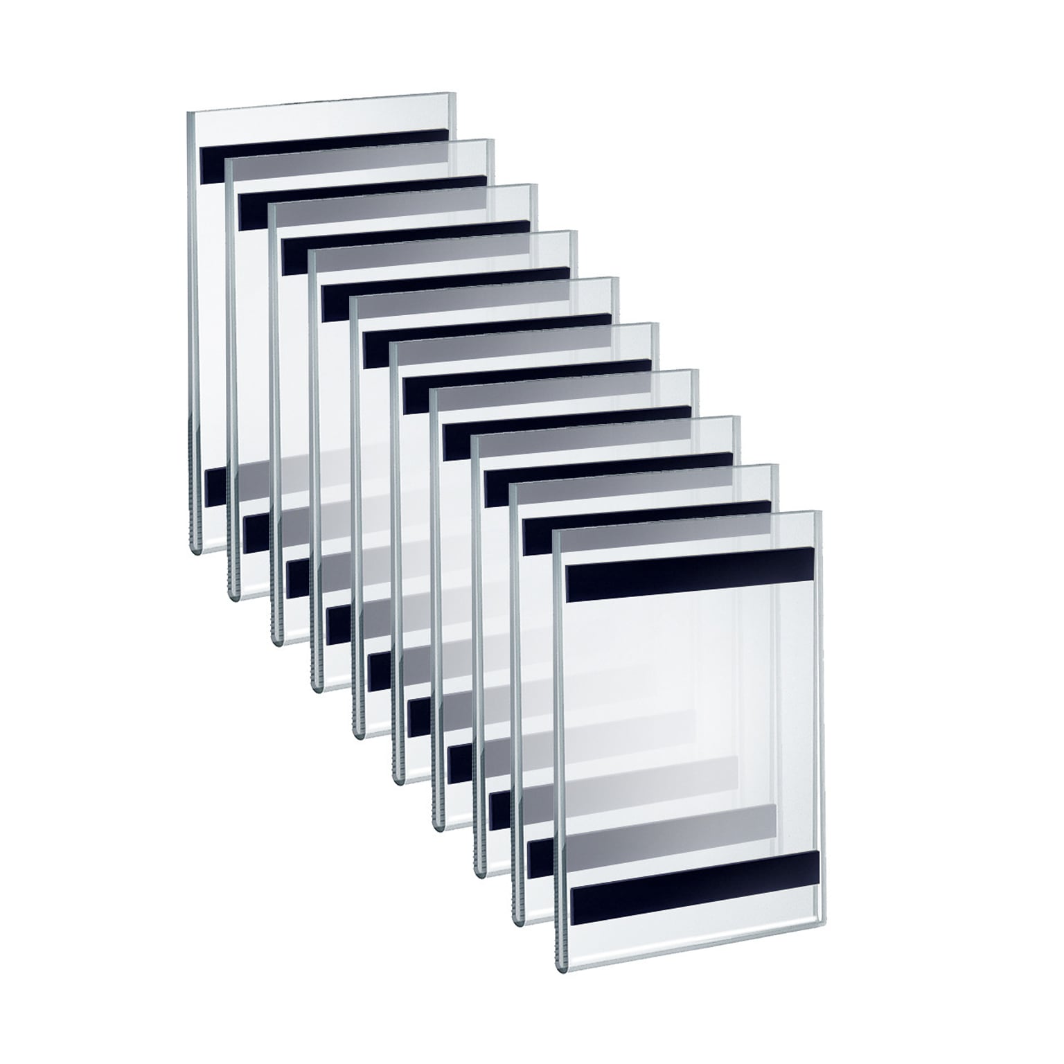Azar  5 x 7  Magnetic Sign Holder, Vertical, Wall Mounted, Clear, Acrylic, 10/Pack (129927)