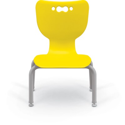MooreCo 10" Hierarchy Student Chair with 4 Legs, Yellow/Platinum Base (703673561860)