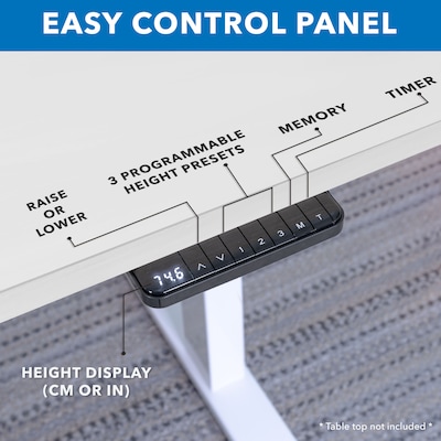 Mount-It! 48"W Electric Adjustable Standing Desk with Dual Motors, White (MI-18066)