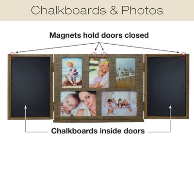 Excello Global Products Barndoor Picture Frame with Chalkboard, Brown (EGP-HD-0413)