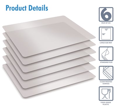Better Kitchen Products Extra Thick Flexible Plastic Cutting Mats, 12 x 18, Anti-Microbial Plastic