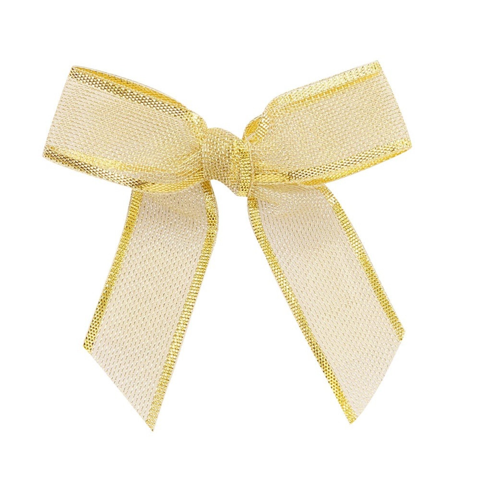 JAM Paper Metallic Bows, Gold - Mesh, 100/Pack (52640349261)