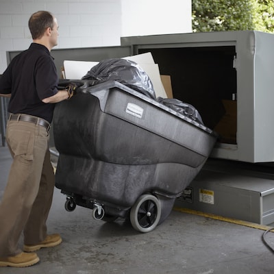 Rubbermaid Commercial Cube Truck, 600 lb. Capacity, Black (FG101100BLA)
