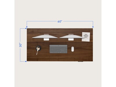 FlexiSpot E7Q 60"W Electric Adjustable Standing Desk, Black Walnut/Black (E7QB6030-BW)