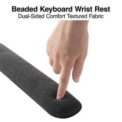 Staples TECH Beaded Non-Skid Wrist Rest, Black/Gray (23943)