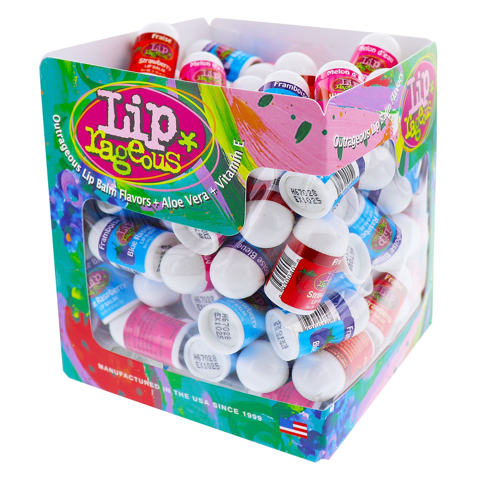 Lip Rageous Lip Balm with Aloe Vera and Vitamin E, Assorted Flavors, 100/Box (940FB0