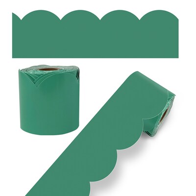 Carson Dellosa Education Grow Together Rolled Scalloped Bulletin Board Borders, 2.25" x 65', Jade Green, 3/Bundle (CD-108508-3)