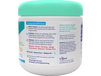Bright Air Super Odor Eliminator Air Freshener Gel, Linen & Spring Breeze Scent (901046)