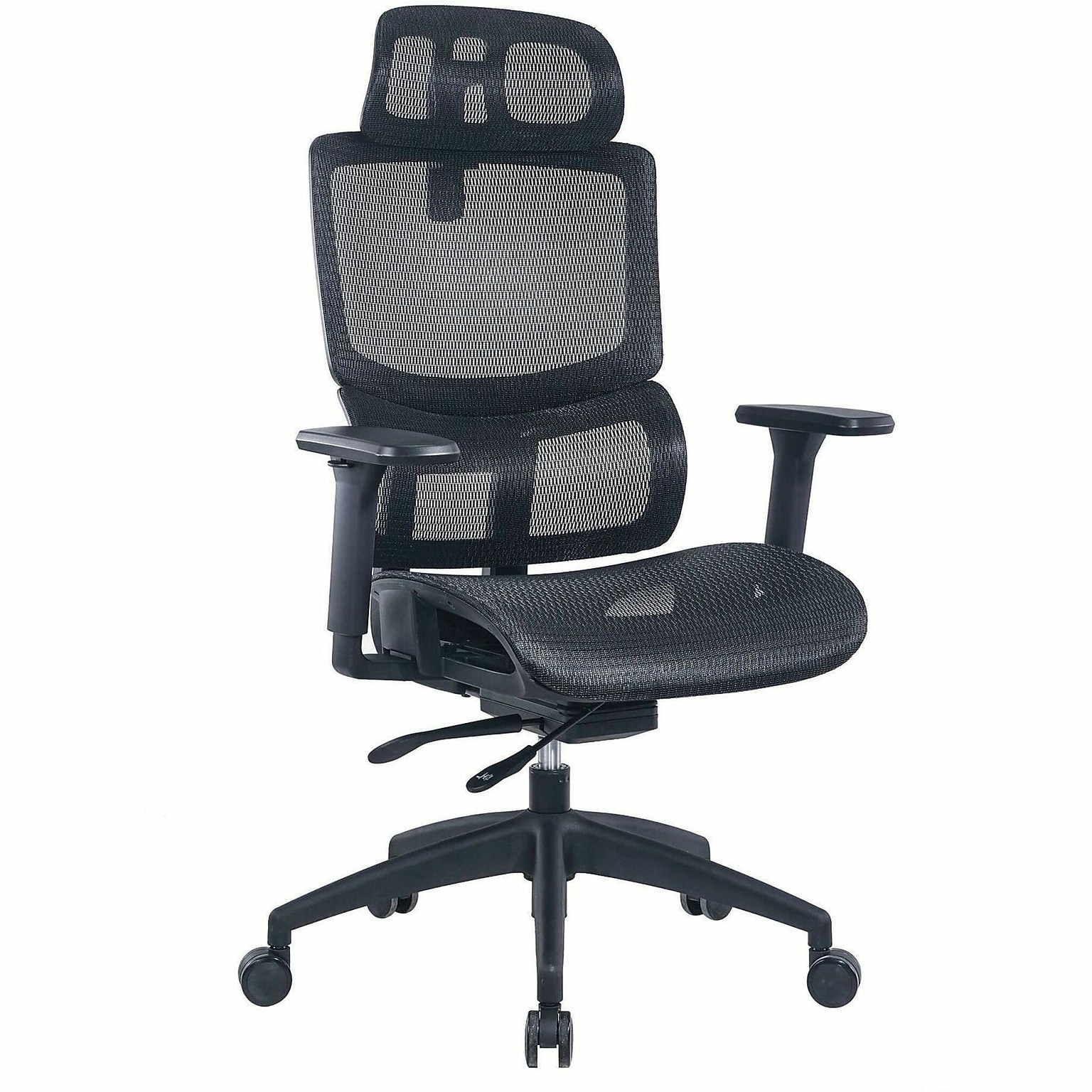 Lorell Ripley Ergonomic Mesh Swivel Executive Chair, Black (LLR63200)