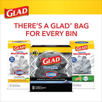 Glad 30 Gallon Large Drawstring Trash Bags, 90/Box (78952)