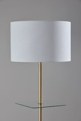 Adesso Imogen 67"H Antique Brass Floor Lamp with Linen Textured Fabric Shade (3189-21)