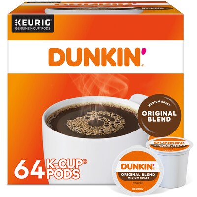 Dunkin Original Blend Coffee Keurig® K-Cup® Pods, Medium Roast, 64 Pods/Box (5000380571)