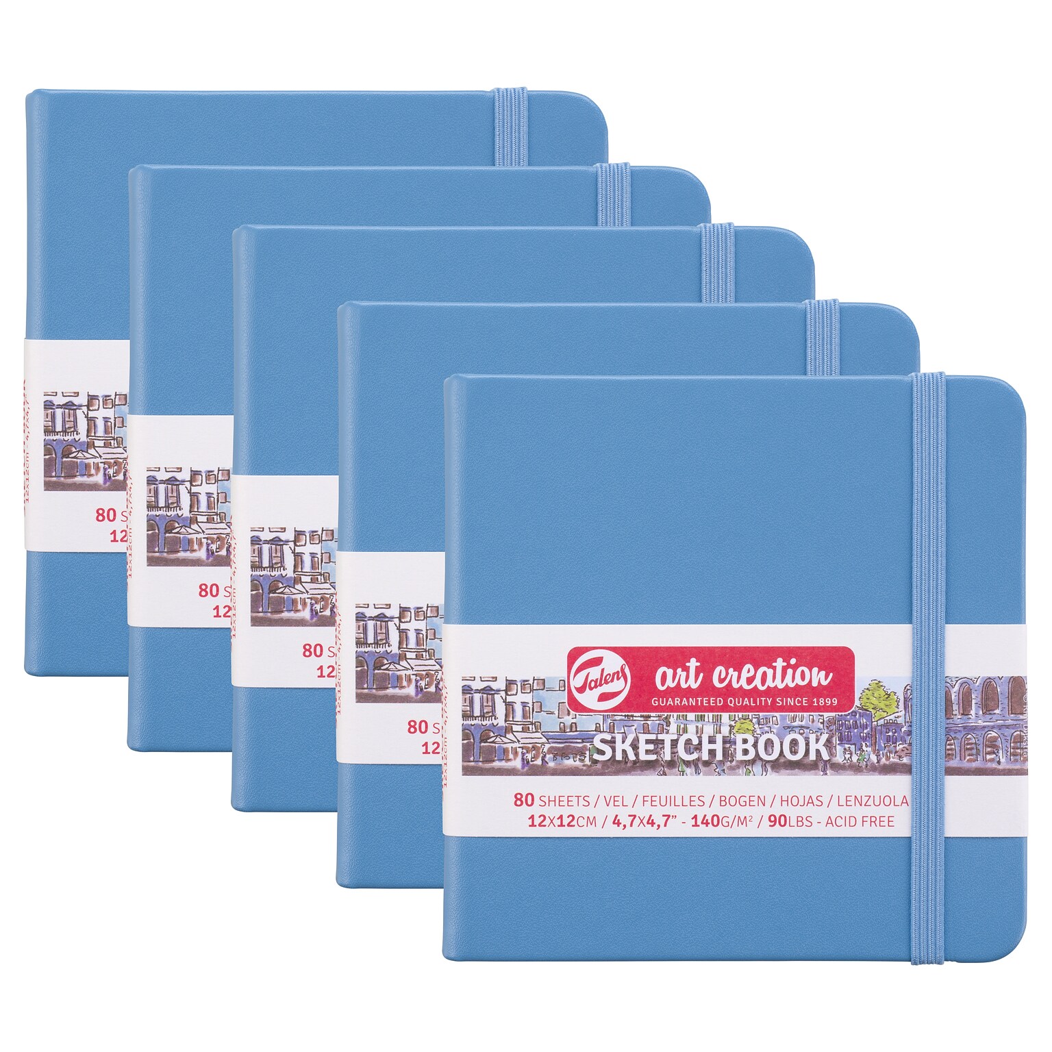 Talens Art Creation 4.7 x 4.7 Sketch Book, 80 Sheets/Book, 5/Bundle (TLN9314214M-5)
