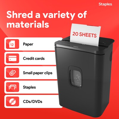 Staples 20-Sheet Micro-Cut Multi-Media Shredder (ST62155)