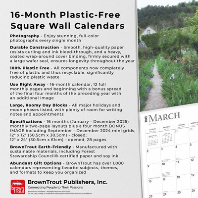 2025 BrownTrout Monet's Garden 12" x 12" Monthly Wall Calendar (9781975477431)